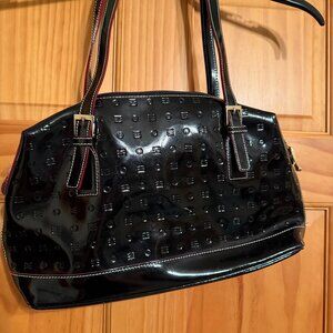 Arcadia Vintage Black Patent Shoulder Bag